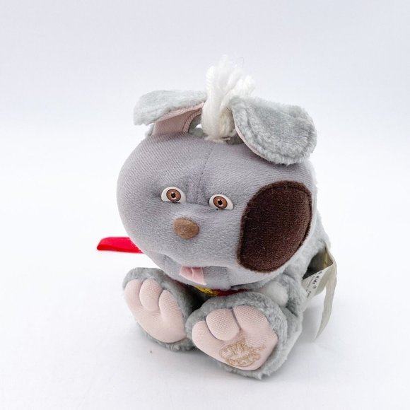 Cabbage Patch Kids Pets Other - Cabbage Patch Kids CPK Pets 7” Gray Brown Dog Puppy Red Leash 1986 Vintage